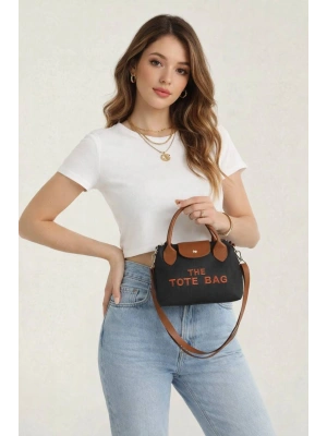 Siyah Tabalı Tote Çaptaz Çanta CB89814