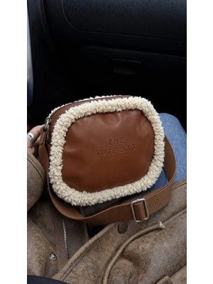 Taba Peluş Tote Çapraz Çanta CB80432