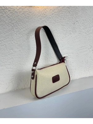 Vizon Kenarları Bordo Baget Çanta CB0987