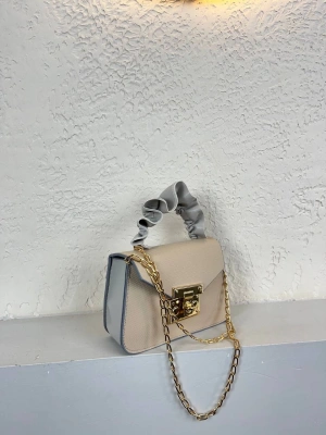 Vizon Renk Gri Sap  Mini Zincirli Çanta CB5796