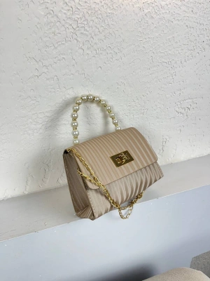 Vizon Renk İncili Zincirli Çanta CB4178