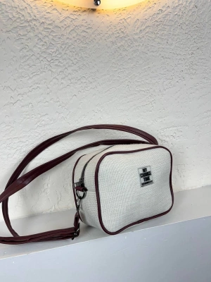 Vizon Renk Kahve Kenar Hasır Çanta CB2021