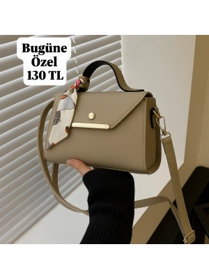 Vizon Renk Kalıp Fularlı Çanta CB9145