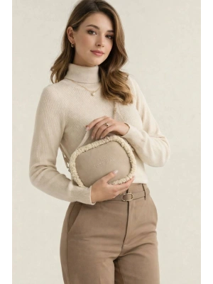 Vizon Renk Yanları Peluş Çanta CB88141