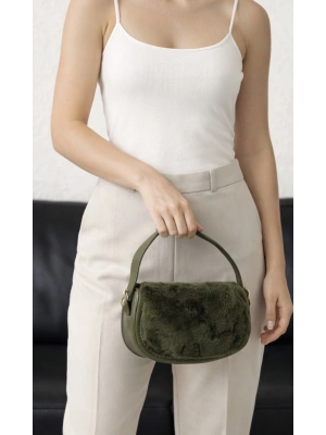 Yeşil Renk Peluş Çanta CB90913