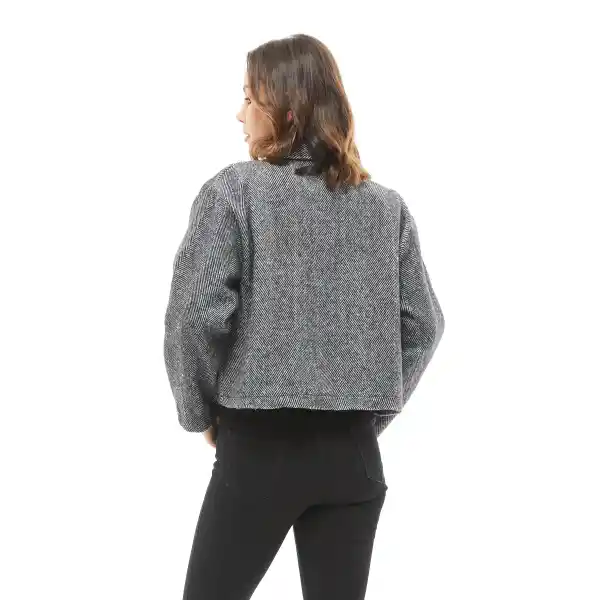 Çift Cepli Spor Kaşe Ceket Siyah Grili Kırçıllı