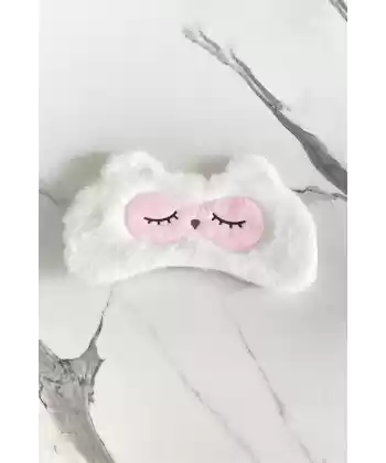 Beyaz Renk Göz Figürlü Uyku Bandı