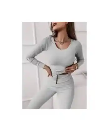 Bisiklet Yaka Alt Fermuarlı Kaşkorse Kumaş İkili Takım