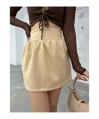 Beli Lastikli Mini Kaşe Etek