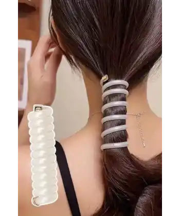 Beyaz Renk 2´li Yaylı Spiral Toka