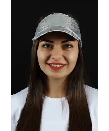 Kadın Plaj Şapkası Puantiye Tasarım Arkadan Bağlamalı Model