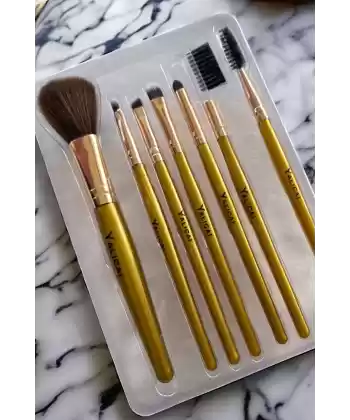 Altın Renk 7li Makyaj Fırça Seti