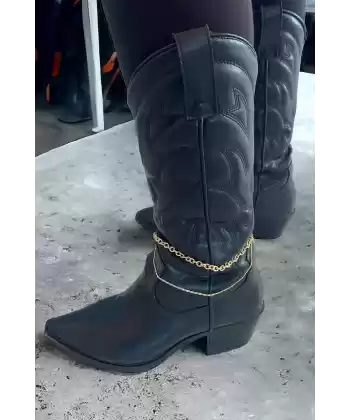 Altın Renk Zincirli Ayakkabı Çizme Halhalı