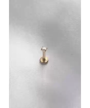 Cerrahi Çelik 3,5 mm Zirkon Taş Gold Renk Yan Dudak Piercing