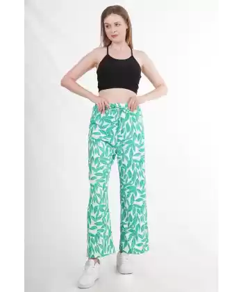 Desenli Beli Lastikli Bürümcük Pantolon
