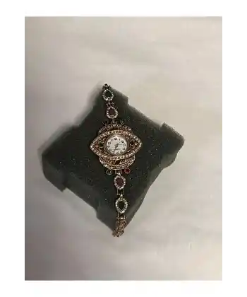 Kadın Saati Eskitme Osmanlı Oval Tasarım Taşlı