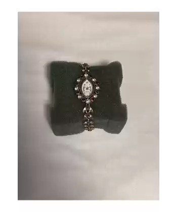 Kadın Saati Eskitme Osmanlı Oval Tasarım Taşlı