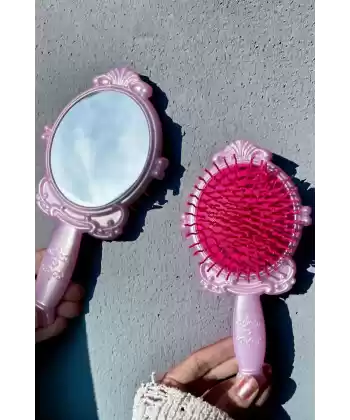 Pembe Renk Ayna Detaylı Tarak