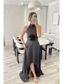 KATHİA ÇİÇEK DETAYLI SİYAH ELBİSE