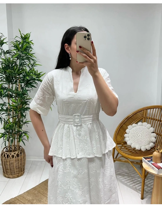 FİSTO V YAKA ELBİSE