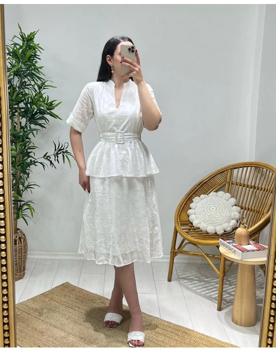 FİSTO V YAKA ELBİSE