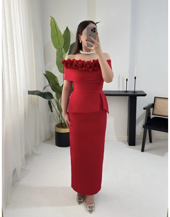 MATİLDA ÇİÇEK DETAYLI ELBİSE