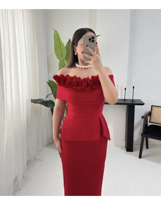 MATİLDA ÇİÇEK DETAYLI ELBİSE