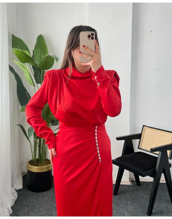 SOFİA SATEN ELBİSE