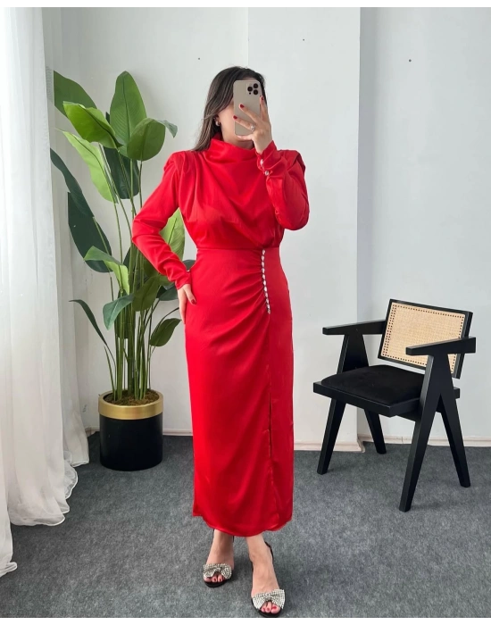 SOFİA SATEN ELBİSE