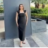 HOLLY TAŞ YAKA SİYAH ELBİSE
