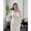 ROSALİE DANTEL BEYAZ ELBİSE
