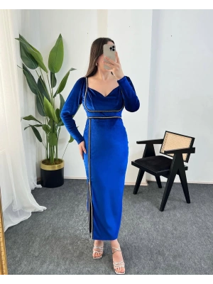 ANNA SAKS KADİFE ELBİSE