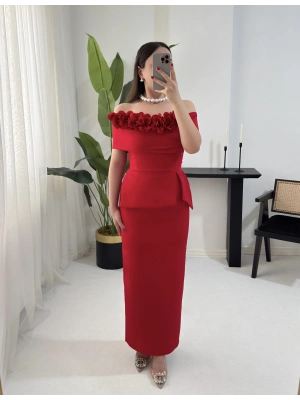 MATİLDA ÇİÇEK DETAYLI ELBİSE