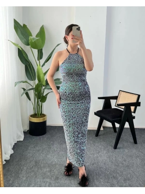 MİLA PAYETLİ LİLA ELBİSE