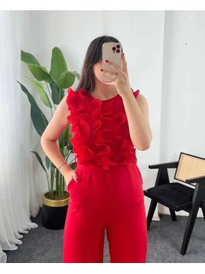 ÖNÜ PİLİSELİ KIRMIZI TULUM