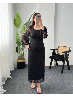 ROSALİE DANTEL SİYAH ELBİSE