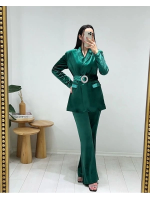 ZÜMRÜT KADİFE CEKET TAKIM