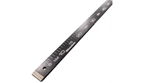 Ahşap Manifatura Cetveli Paslanmaz Demirli 1 Metre (100Cm) Siyah (Ağaç)