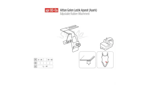 Alttan Gelen Lastik Apara Ayarlı 30Mm/ APR80-0A