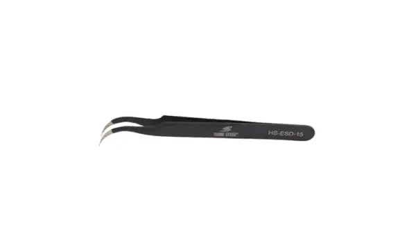 Antistatik Paslanmaz Çelik Eğri Uçlu 120Mm Cımbız / HS-ESD-15