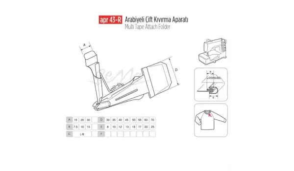 Arabiye Çift Kıvırma Apara 45X13mm / APR 43-R