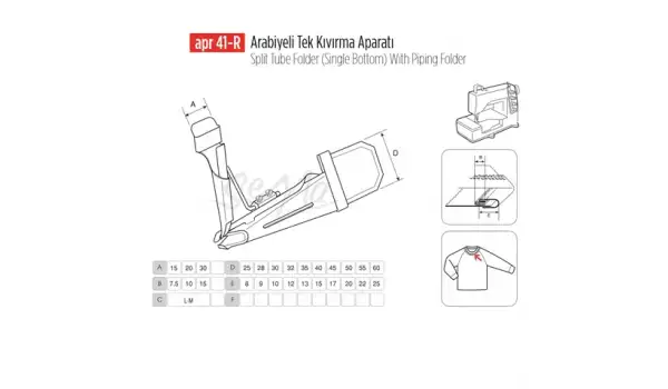 Arabiye Tek Kıvırma Apara 55X22mm / APR 41-R