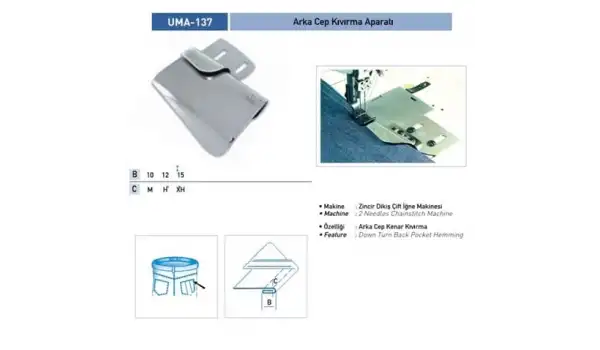 Arka Cep Kıvırma Aparatı 10Mm / UMA-137 XH