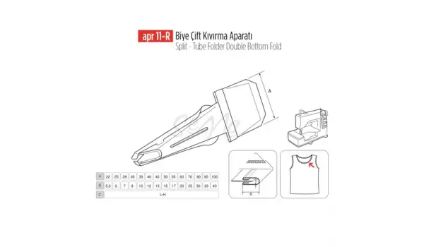 Biye Çift Kıvırma Apara 25X6mm / APR 11-R