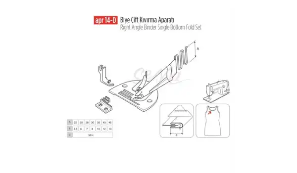 Biye Çift Kıvırma Apara 45X14mm / APR 14-D