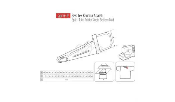 Biye Tek Kıvırma Apara 20X10mm / APR 6-R