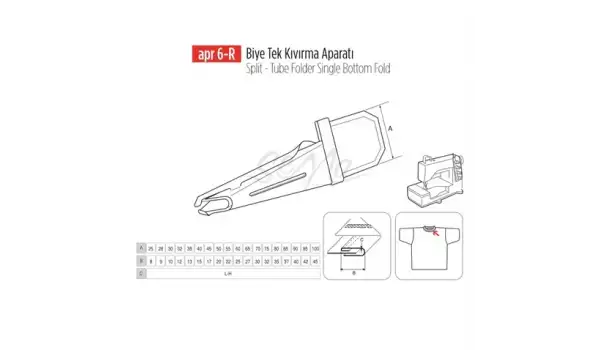 Biye Tek Kıvırma Apara 30X10mm / APR 6-R