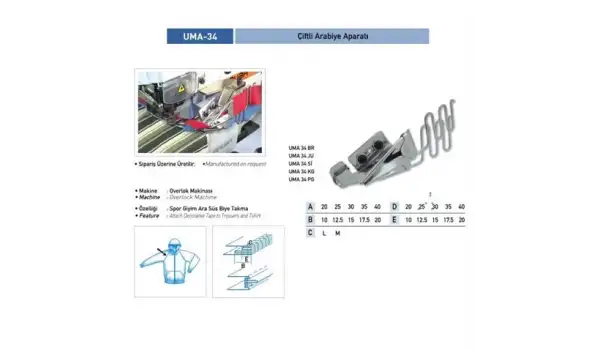 Çift Arabiye Aparatı 30X15mm / UMA-34