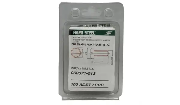 Düz Makine Ayak Vidası Beyaz / 060671-012 100ADET