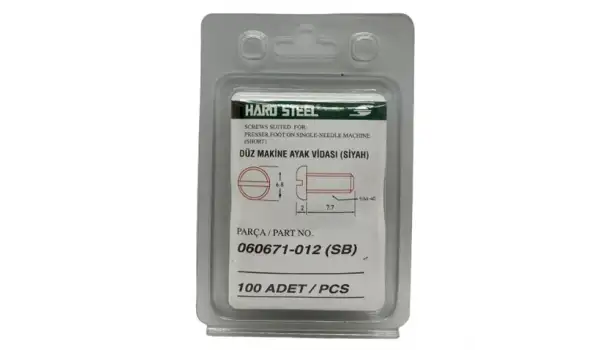 Düz Makine Ayak Vidası Siyah / 060671-012 100ADET